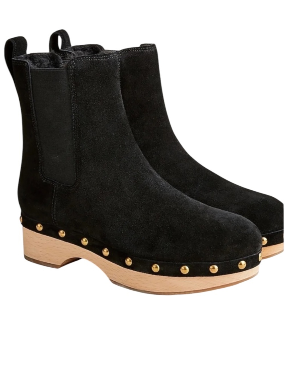 J.Crew Faux Fur Lined Black Suede Clog Chelsea
Boots Nordic Winter Size 8